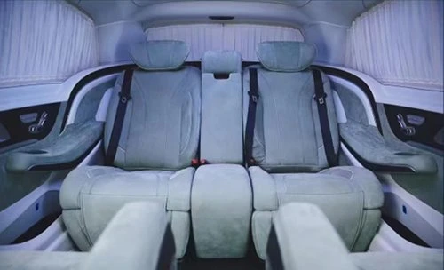 Display after the rear seats are mounted on the vehicle