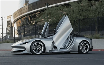 Amerikietiškų naujų galios prekių ženklų „Pure Electric Supercar“ pristatymas...